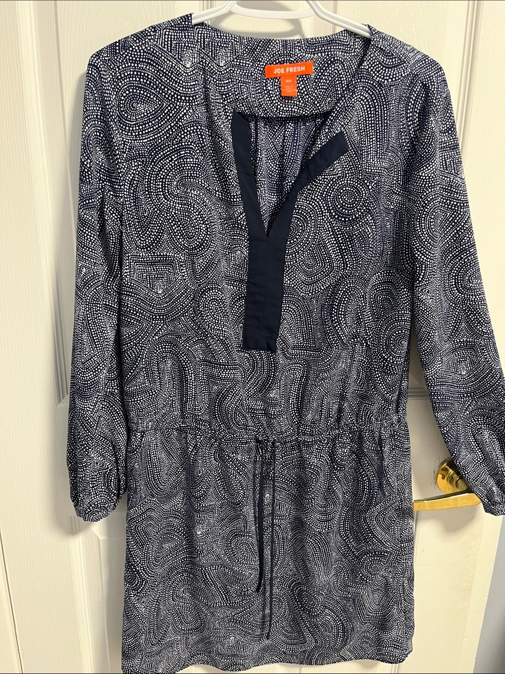 Joe Fresh Navy and White Swirl Print Tunic